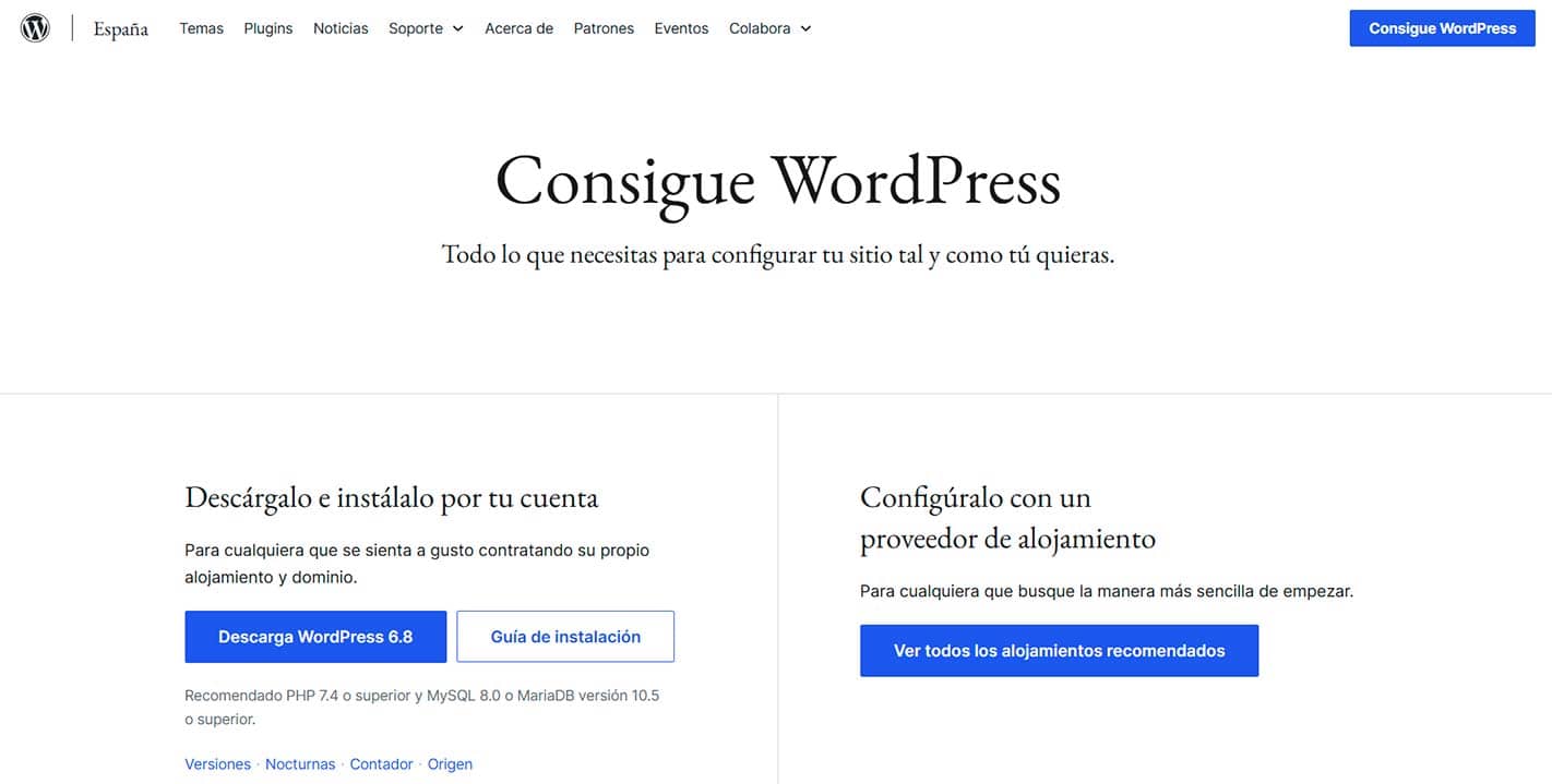 descargar wordpress
