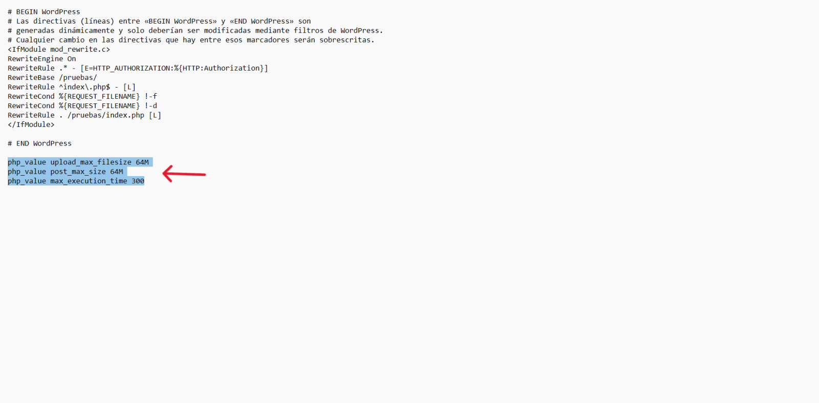 editar .htaccess