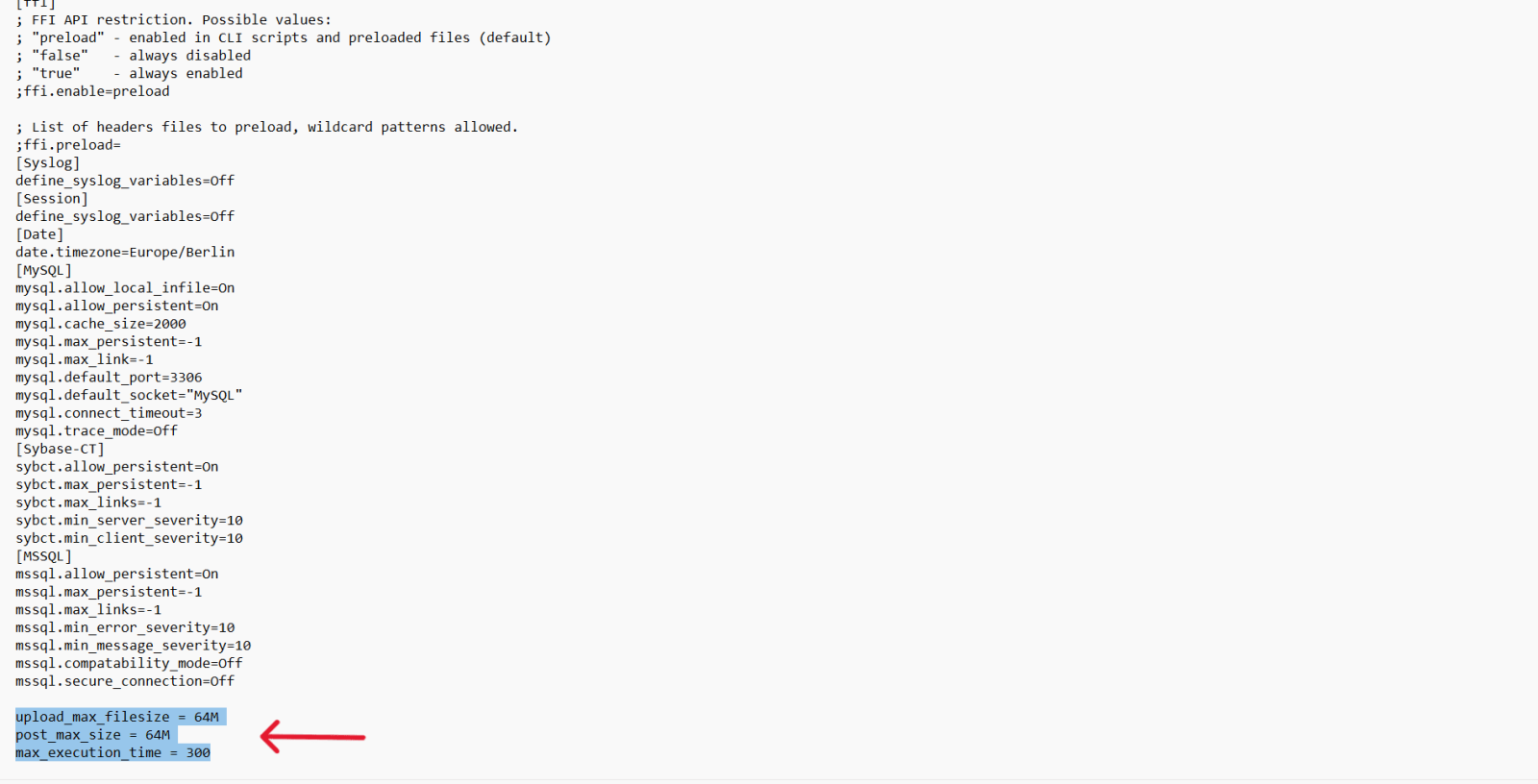 editar php.ini