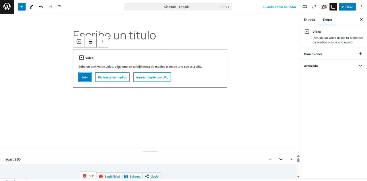 subir video wordpress