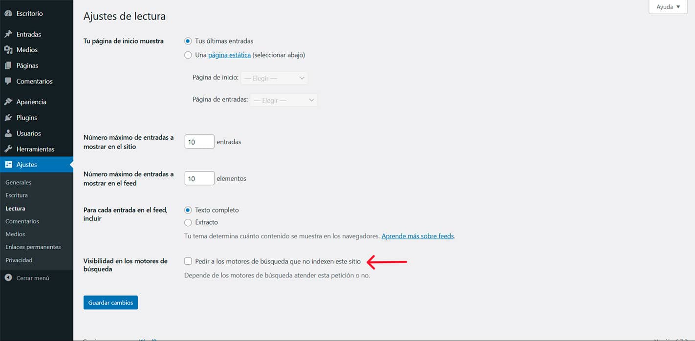 visibilidad wordpress google