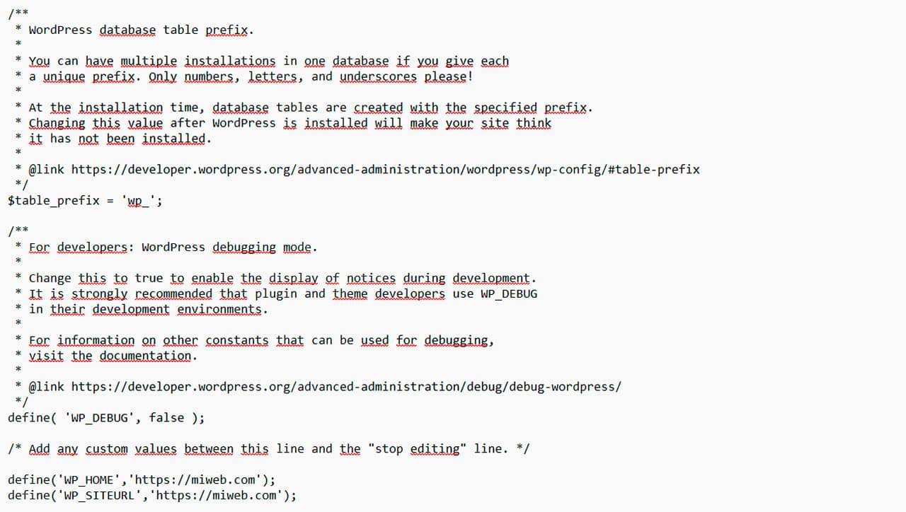 wp config